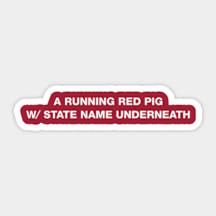 A Running Red Pig Sticker